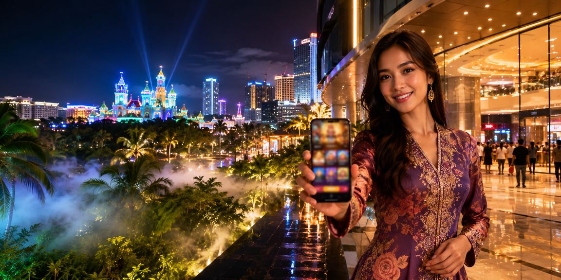 Aplikasi kasino Malaysia pada skrin telefon pintar dengan antaramuka Bahasa Melayu